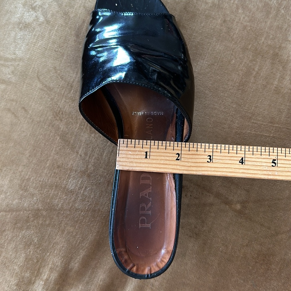 Prada Genuine Leather Platform Slip on Pip Toe Shoes Milano Italy Worn gently - Picture 9 of 10